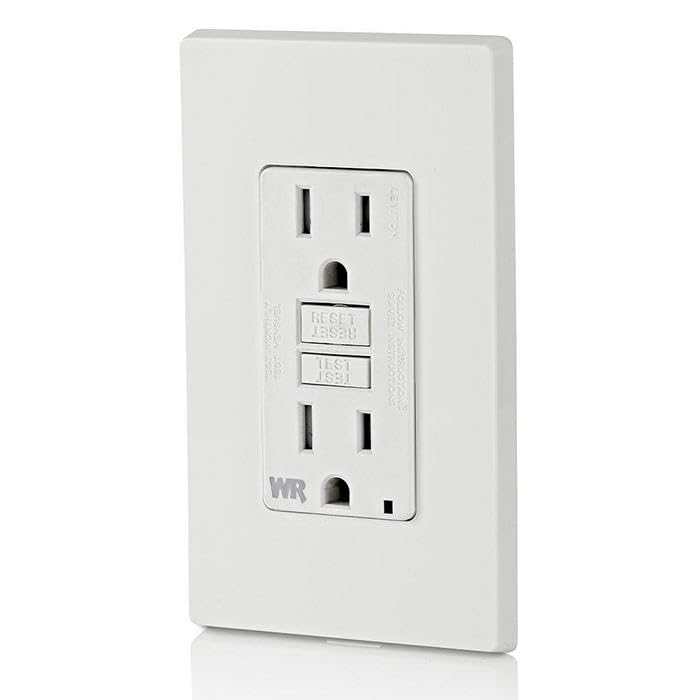 Leviton GFWT2-W Self-test SmartlockPro Slim GFCI Weather-Resistant and Tamper-Resistant Receptacle with LED Indicator, 20-Amp, White