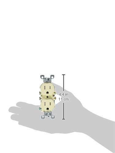 Leviton 15 Amp 125V Tamper Resistant Duplex Receptacle, T5320-WMP, White