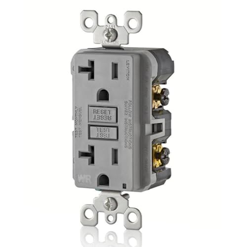 Leviton GFWT2-W Self-test SmartlockPro Slim GFCI Weather-Resistant and Tamper-Resistant Receptacle with LED Indicator, 20-Amp, White