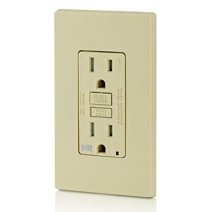 Leviton GFWT2-W Self-test SmartlockPro Slim GFCI Weather-Resistant and Tamper-Resistant Receptacle with LED Indicator, 20-Amp, White