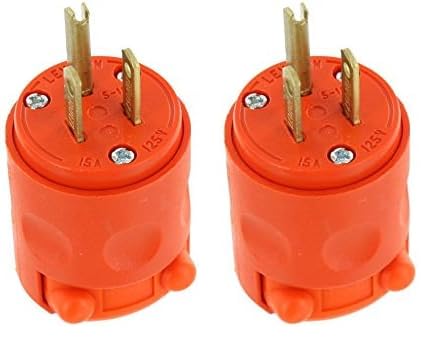 Leviton 515PV-OR 15 Amp, 125 Volt, Grounding Plug, Orange