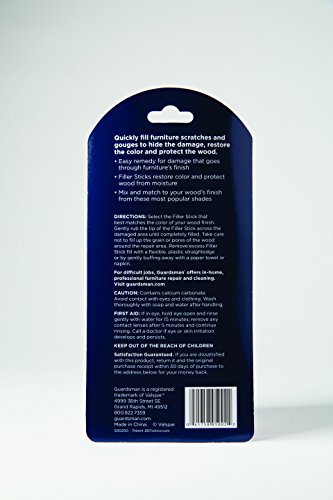 Guardsman Wax Wood Furniture Filler Sticks, Furniture Scratch Repair Kit for Wood Floors, Cabinets, Chairs, and Furnishings, 5 Colors