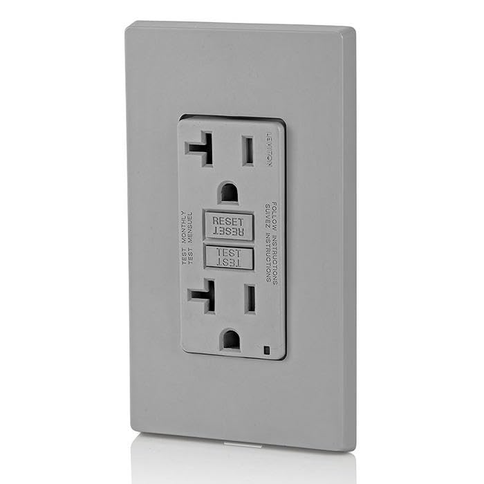 Leviton GFWT2-W Self-test SmartlockPro Slim GFCI Weather-Resistant and Tamper-Resistant Receptacle with LED Indicator, 20-Amp, White