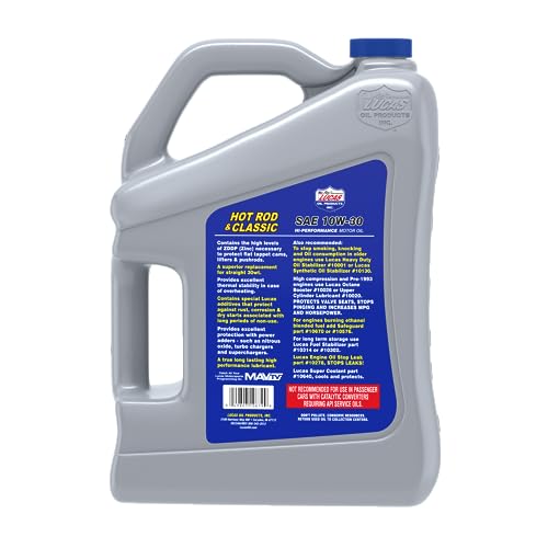 Lucas Oil 10679 Hot Rod & Classic Car SAE 10W-30 Motor Oil - 5 Quart