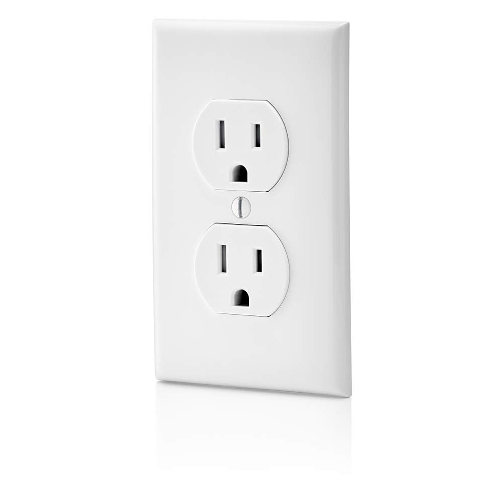 Leviton 15 Amp 125V Tamper Resistant Duplex Receptacle, T5320-WMP, White