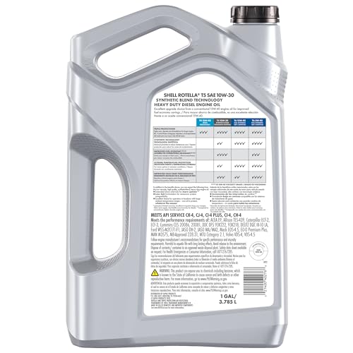 Shell Rotella T5 Synthetic Blend 15W-40 Motor Oil, 1 Gallon (3 Pack)