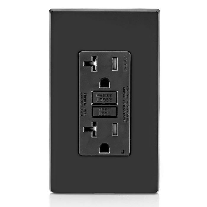 Leviton GFWT2-W Self-test SmartlockPro Slim GFCI Weather-Resistant and Tamper-Resistant Receptacle with LED Indicator, 20-Amp, White