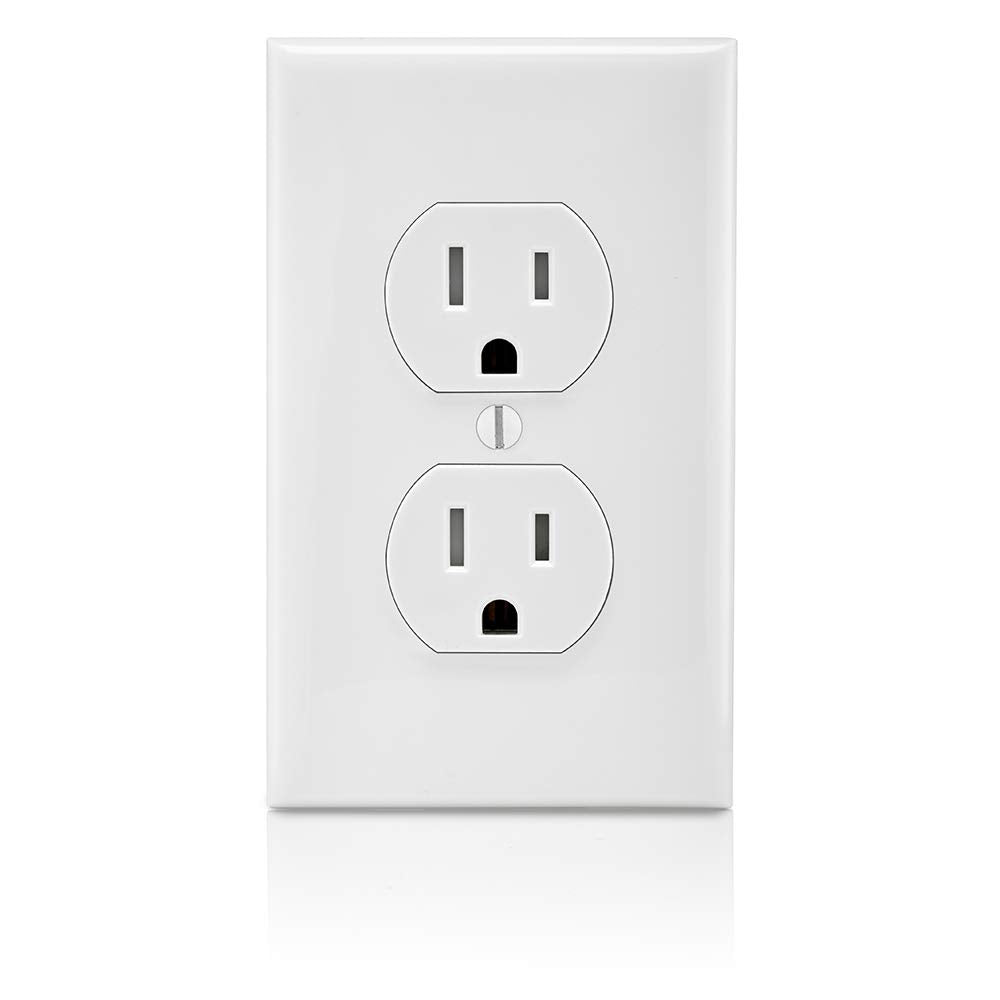 Leviton 15 Amp 125V Tamper Resistant Duplex Receptacle, T5320-WMP, White