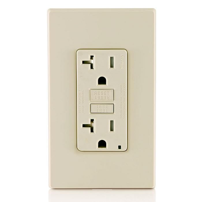 Leviton GFWT2-W Self-test SmartlockPro Slim GFCI Weather-Resistant and Tamper-Resistant Receptacle with LED Indicator, 20-Amp, White