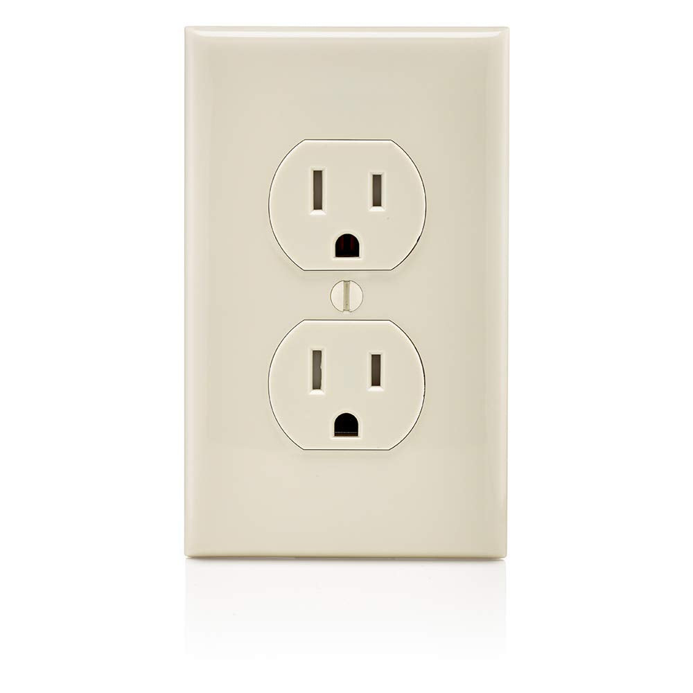 Leviton 15 Amp 125V Tamper Resistant Duplex Receptacle, T5320-WMP, White