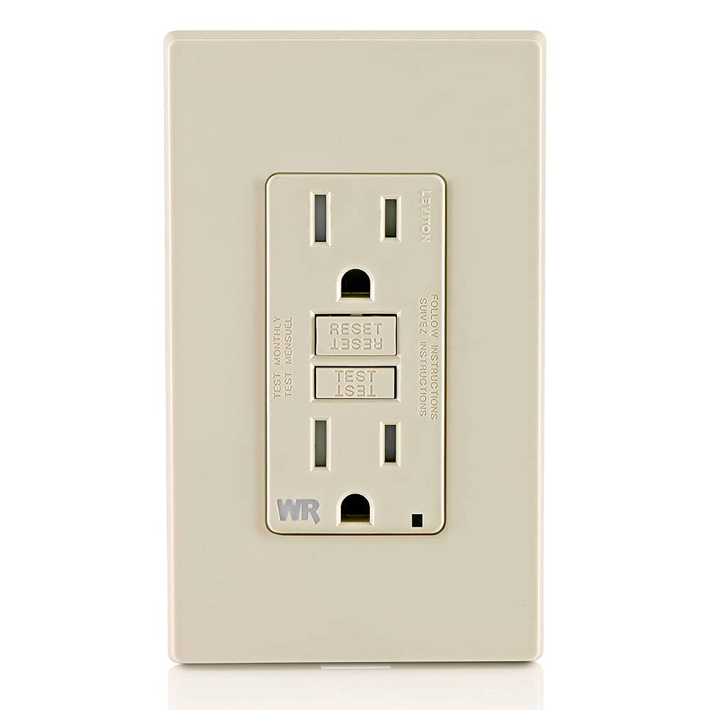Leviton GFWT2-W Self-test SmartlockPro Slim GFCI Weather-Resistant and Tamper-Resistant Receptacle with LED Indicator, 20-Amp, White