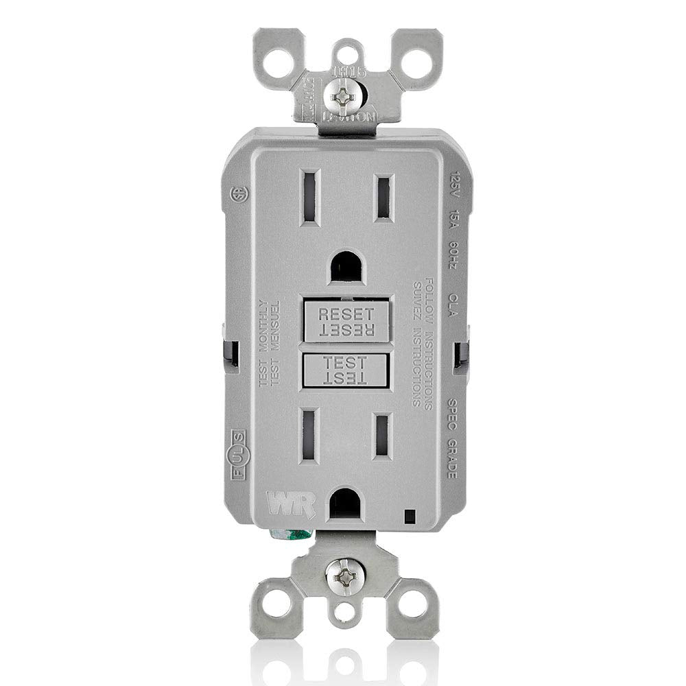 Leviton GFWT2-W Self-test SmartlockPro Slim GFCI Weather-Resistant and Tamper-Resistant Receptacle with LED Indicator, 20-Amp, White