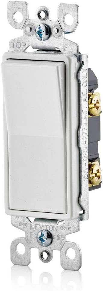 Leviton 15 Amp Decora Antimicrobical Wall Switch Single-Pole, 5601-2AW, White