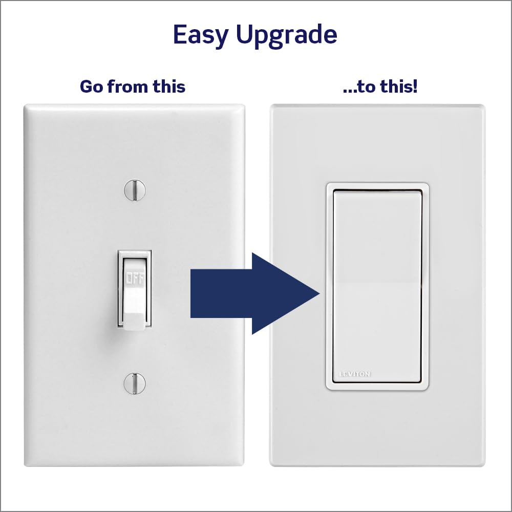 Leviton Lever Edge 15 Amp 3-Way Rocker Switch, 10-Pack, E5603-MW, White