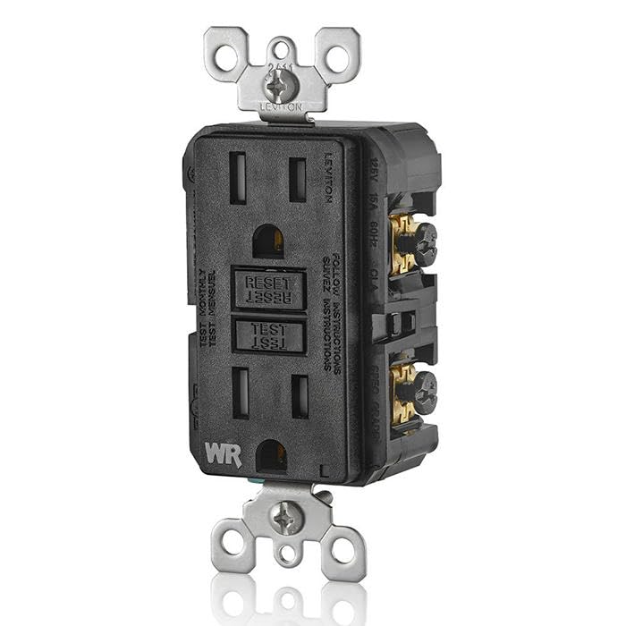 Leviton GFWT2-W Self-test SmartlockPro Slim GFCI Weather-Resistant and Tamper-Resistant Receptacle with LED Indicator, 20-Amp, White