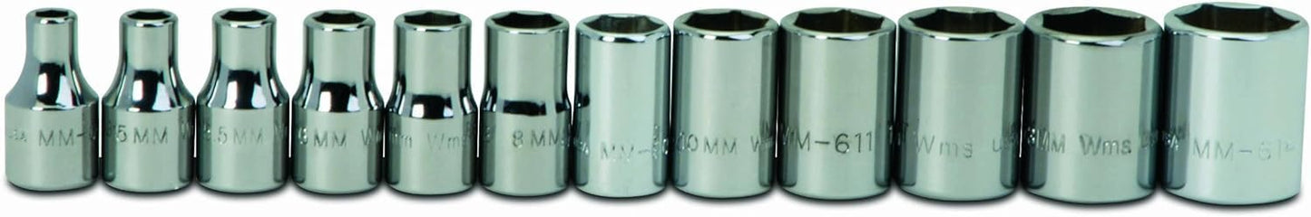 Williams JHWM-604 1/4-Inch Drive Shallow SAE Socket, 6 Point, 1/8-Inch Size, High-Polished Chrome Finish, Designed For Use On 6 Point Fasteners