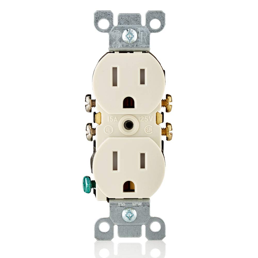Leviton 15 Amp 125V Tamper Resistant Duplex Receptacle, T5320-WMP, White