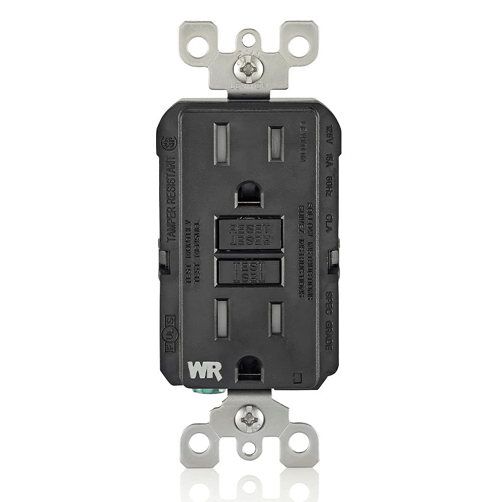 Leviton GFWT2-W Self-test SmartlockPro Slim GFCI Weather-Resistant and Tamper-Resistant Receptacle with LED Indicator, 20-Amp, White