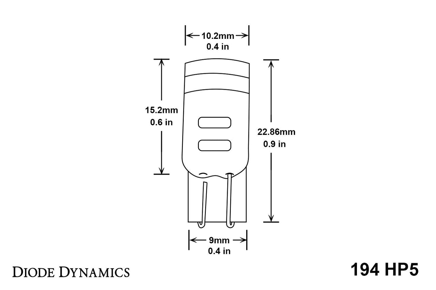 Diode Dynamics 194 HP5 LED Bulbs (Pair), Cool White (6000K)