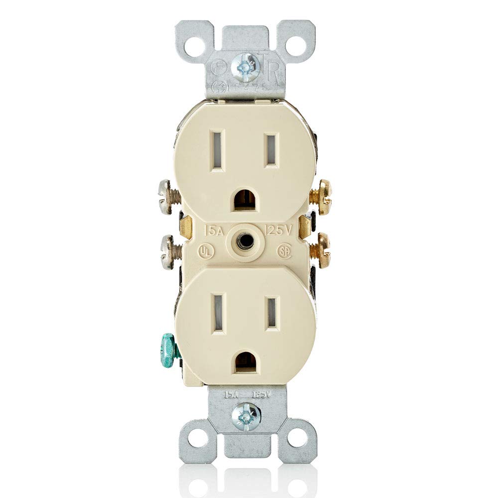 Leviton 15 Amp 125V Tamper Resistant Duplex Receptacle, T5320-WMP, White