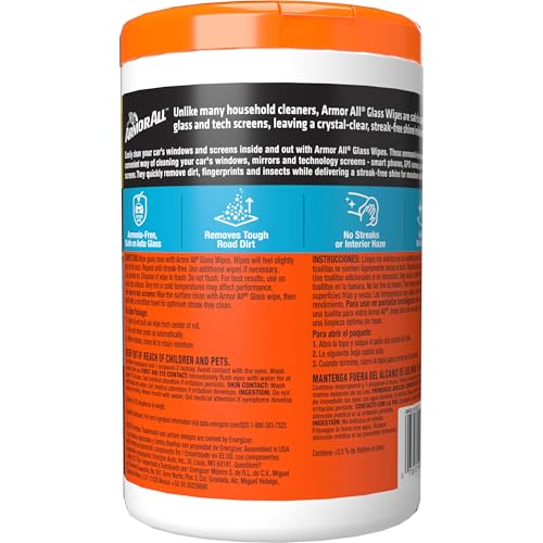 Armor All Car Interior Protectant Wipes, 90 Count Canister, UV Protectant for Vinyl, Rubber, Plastic, Trim and Dashboards