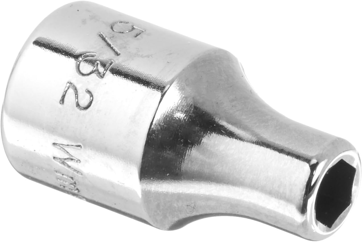 Williams JHWM-604 1/4-Inch Drive Shallow SAE Socket, 6 Point, 1/8-Inch Size, High-Polished Chrome Finish, Designed For Use On 6 Point Fasteners