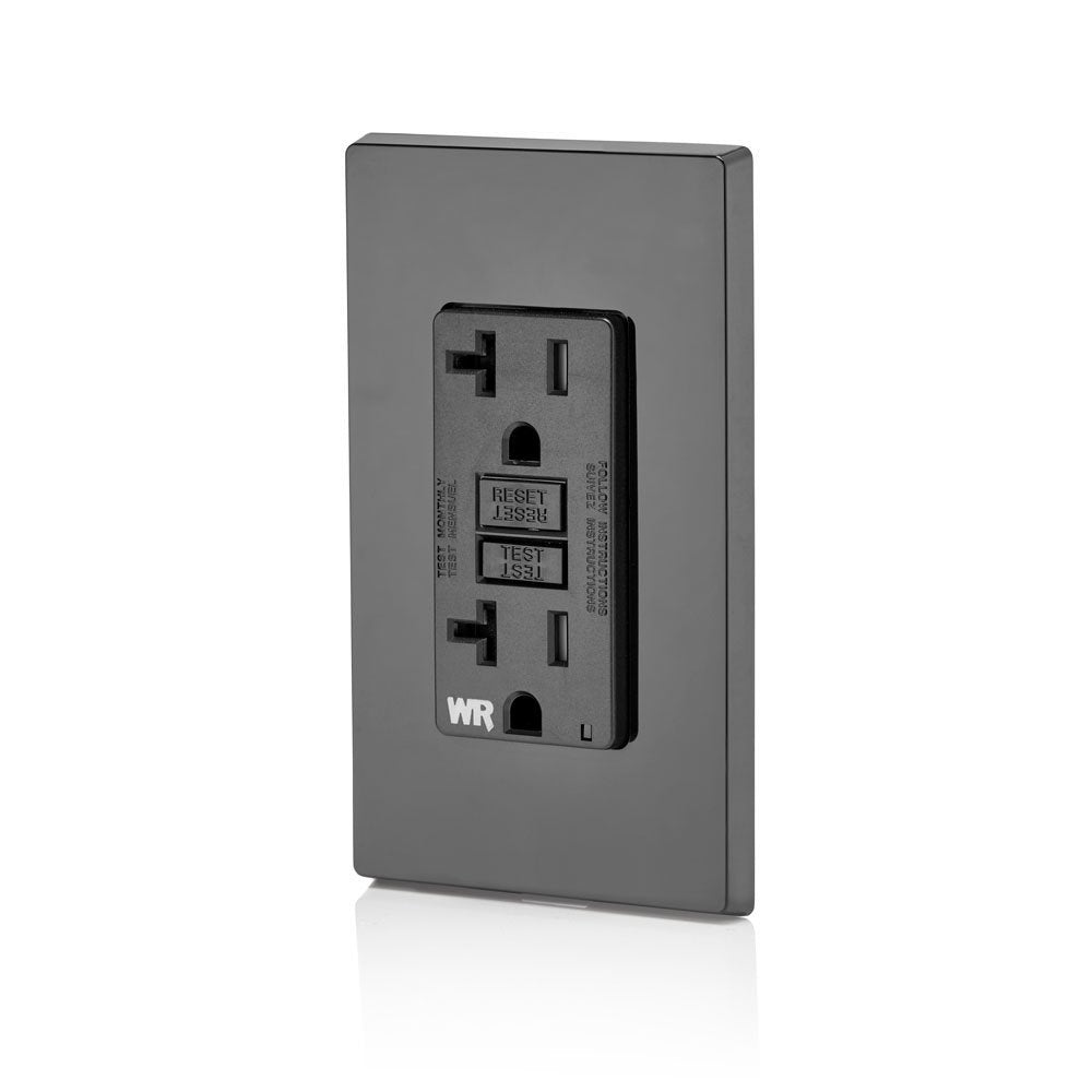 Leviton GFWT2-W Self-test SmartlockPro Slim GFCI Weather-Resistant and Tamper-Resistant Receptacle with LED Indicator, 20-Amp, White