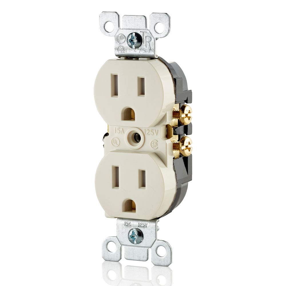 Leviton 15 Amp 125V Tamper Resistant Duplex Receptacle, T5320-WMP, White