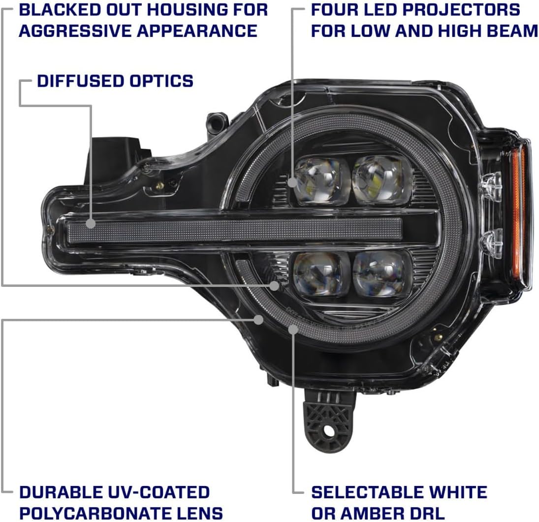 Sequential LED Projector Headlights compatible with Ford Bronco/Bronco Raptor 2021-2025 (pair)