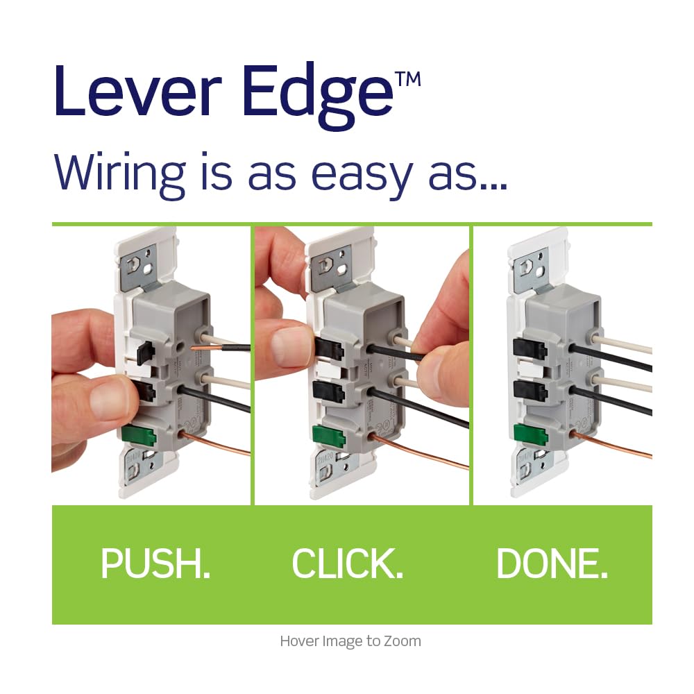 Leviton Lever Edge 15 Amp Tamper-Resistant Duplex Wall Outlet, 10-Pack, E5325-MW, White