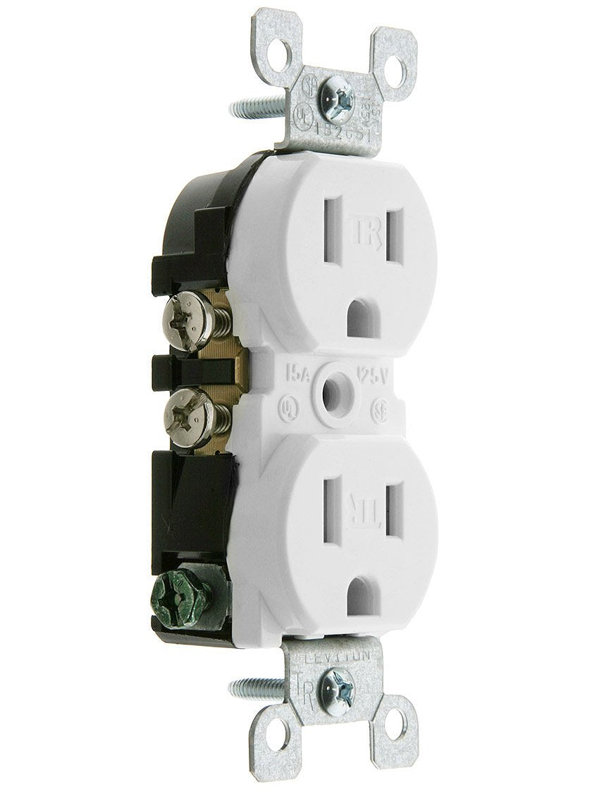Leviton 15 Amp 125V Tamper Resistant Duplex Receptacle, T5320-WMP, White