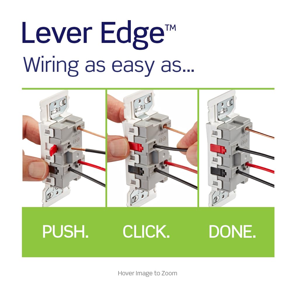 Leviton Lever Edge 15 Amp 3-Way Rocker Switch, 10-Pack, E5603-MW, White