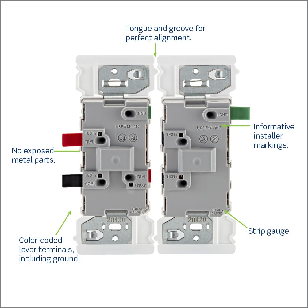 Leviton Lever Edge 15 Amp 3-Way Rocker Switch, 10-Pack, E5603-MW, White
