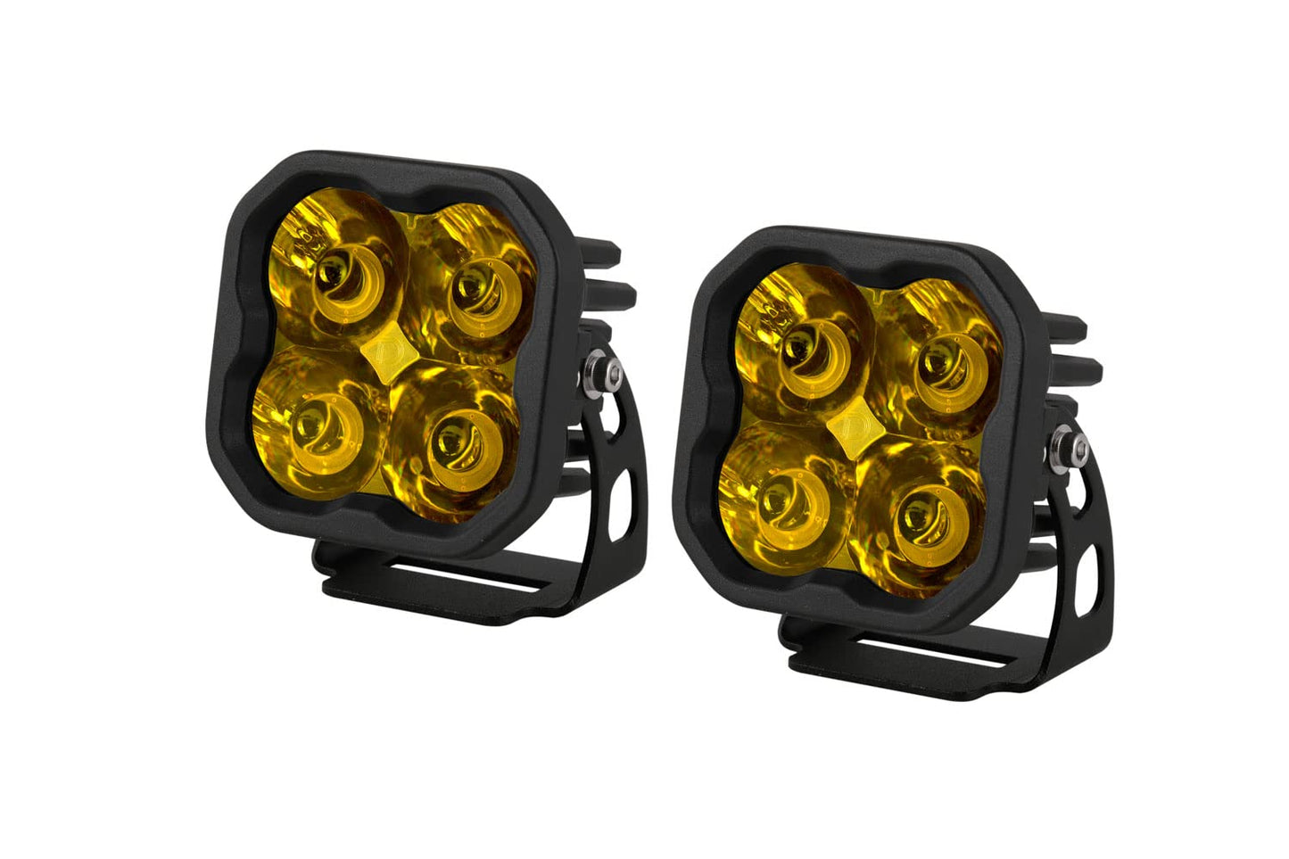 Diode Dynamics SS3 SAE Yellow Sport LED Pod (pair), Combo with Amber Backlight