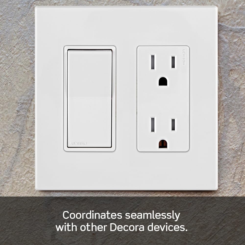 Leviton Lever Edge 15 Amp Tamper-Resistant Duplex Wall Outlet, 10-Pack, E5325-MW, White