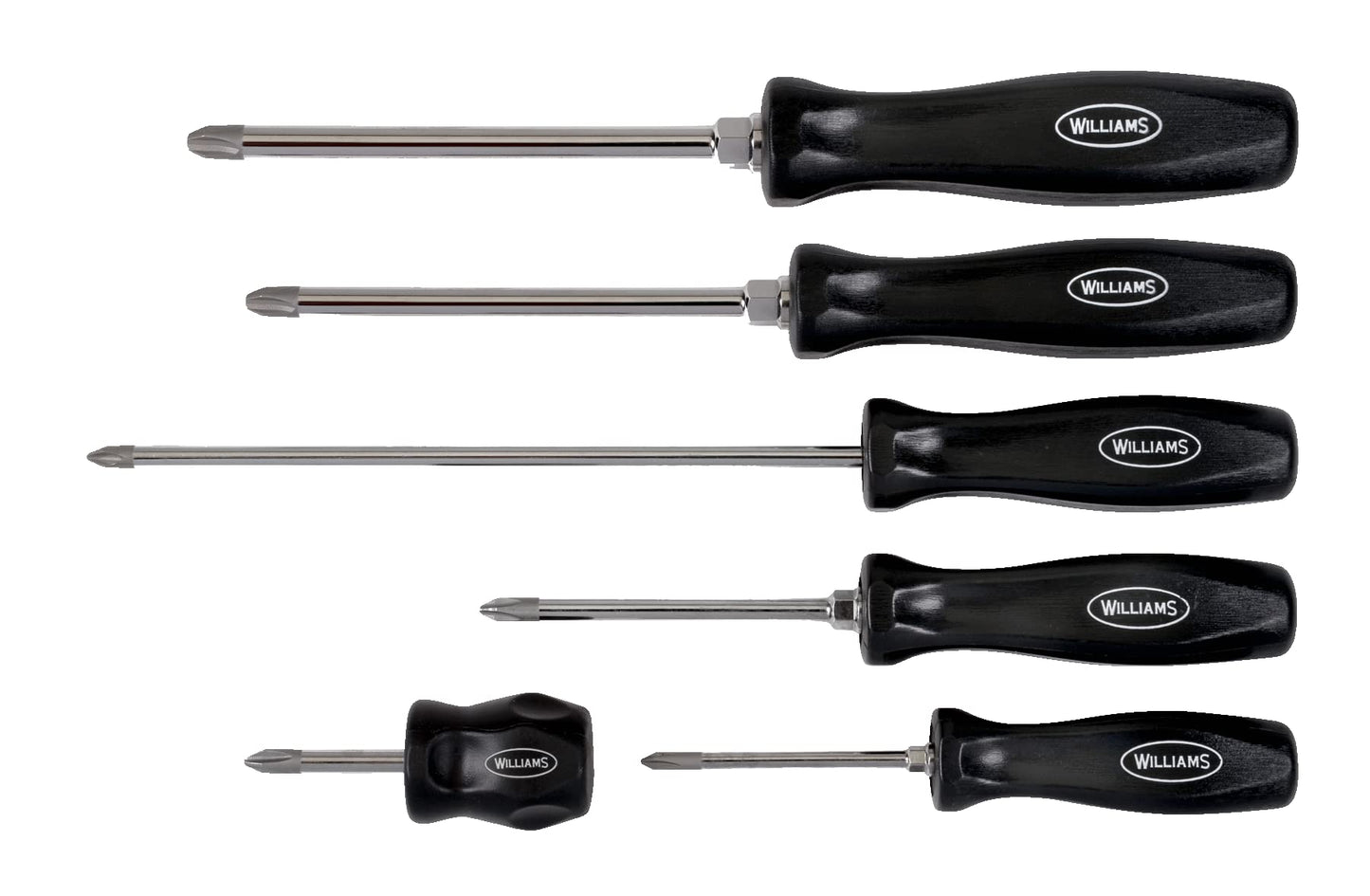 Williams 8-Piece Endurogrip Multi-Size Screwdriver Set, Keystone Slots Hex Bolster & Phillips, Comfort Grip Prevents Slippage, Extra Strength Steel Chrome Blades