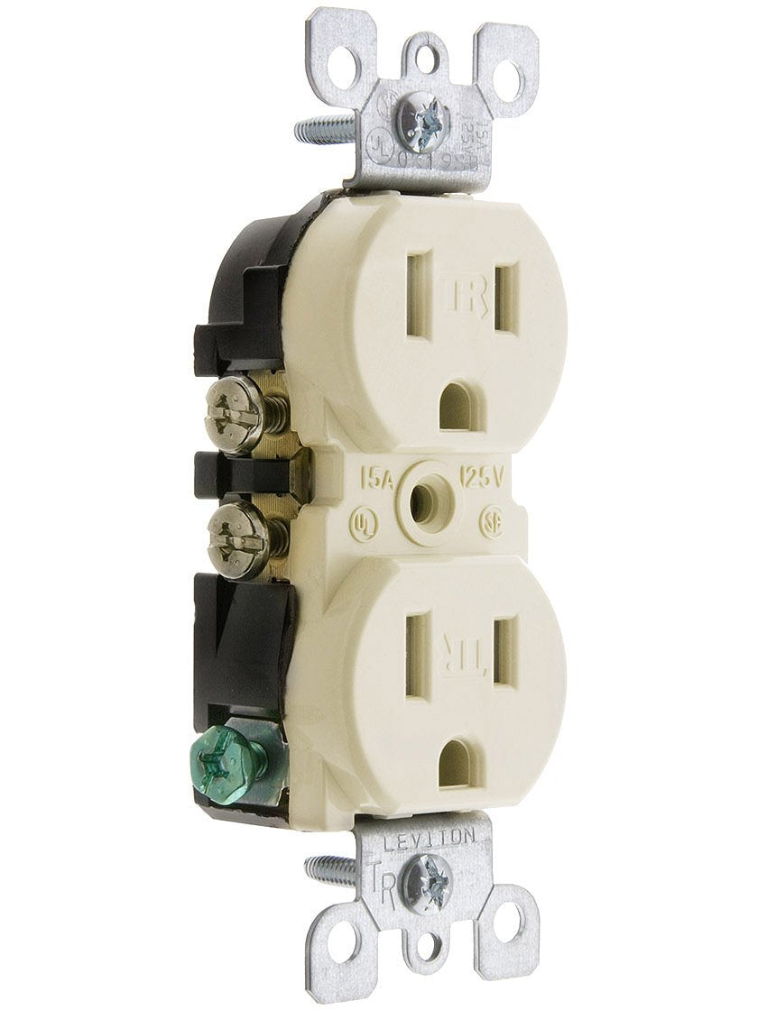 Leviton 15 Amp 125V Tamper Resistant Duplex Receptacle, T5320-WMP, White