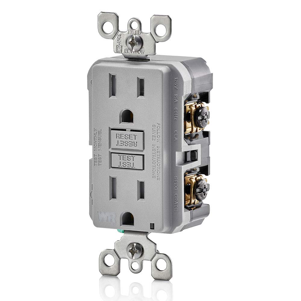 Leviton GFWT2-W Self-test SmartlockPro Slim GFCI Weather-Resistant and Tamper-Resistant Receptacle with LED Indicator, 20-Amp, White