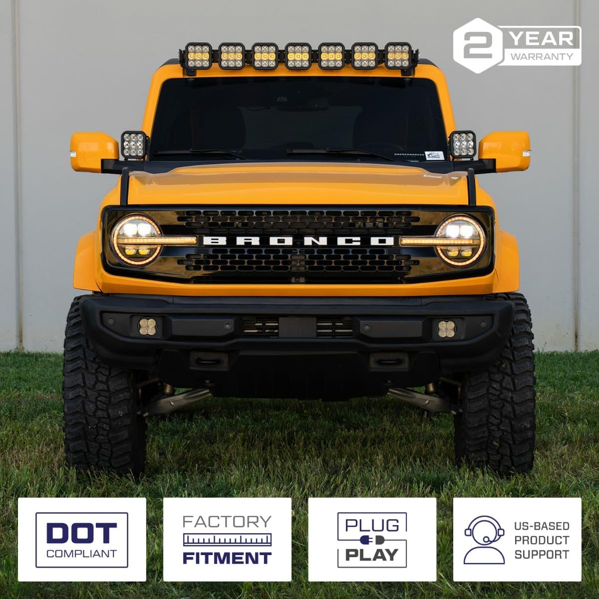 Sequential LED Projector Headlights compatible with Ford Bronco/Bronco Raptor 2021-2025 (pair)