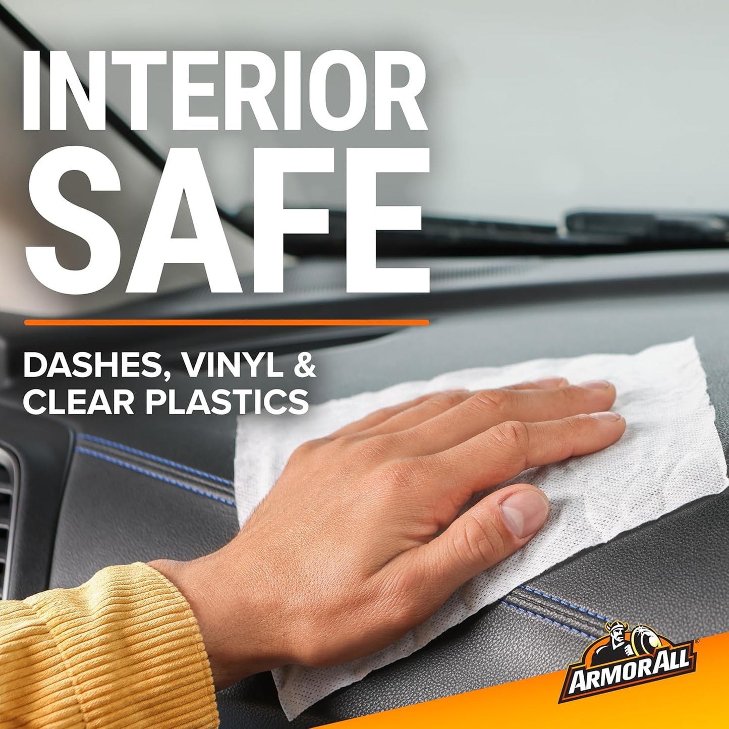 Armor All Car Interior Protectant Wipes, 90 Count Canister, UV Protectant for Vinyl, Rubber, Plastic, Trim and Dashboards