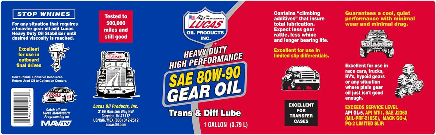 Lucas Oil 10046 SAE 80W-90 Heavy Duty Gear Oil - 1 Gallon
