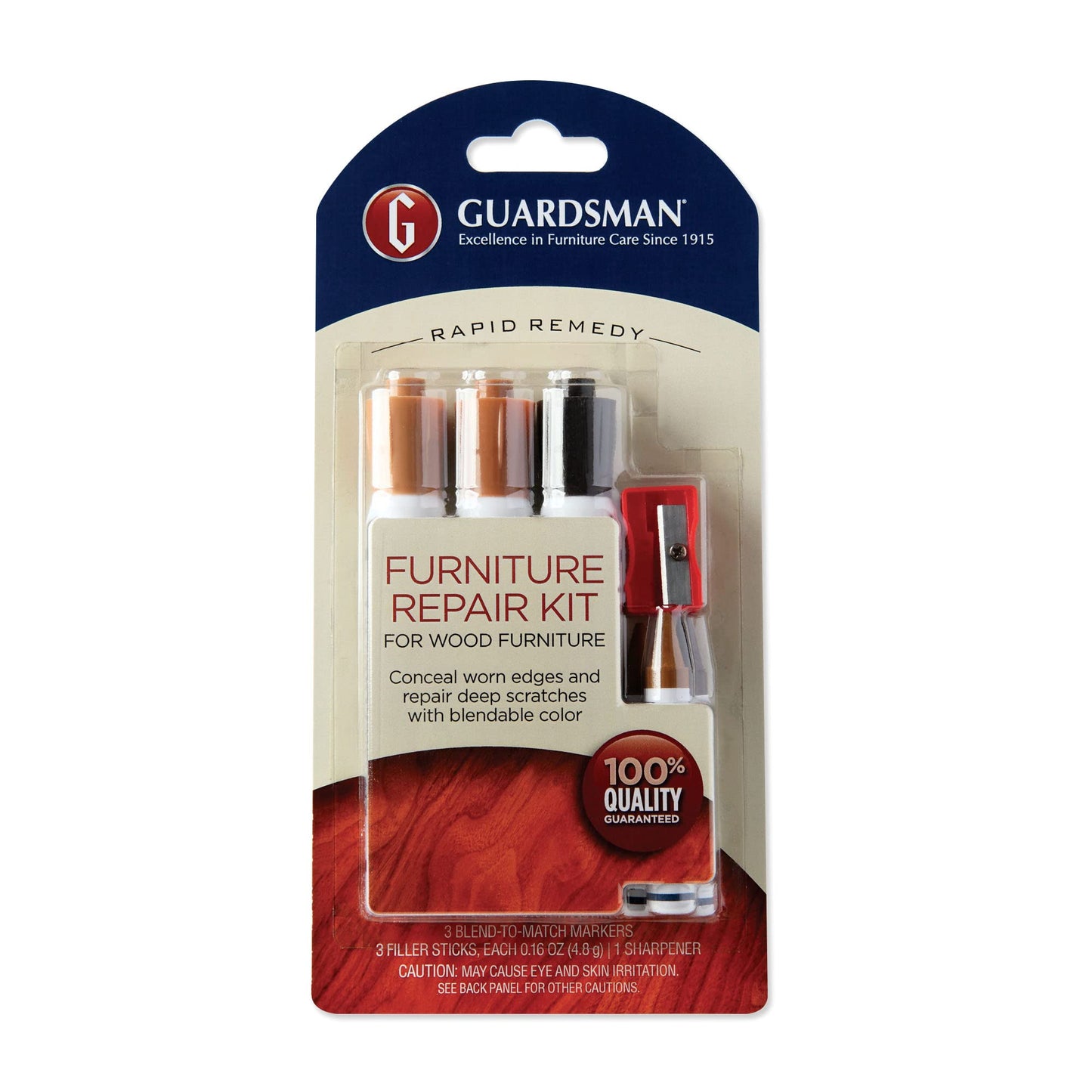 Guardsman Wax Wood Furniture Filler Sticks, Furniture Scratch Repair Kit for Wood Floors, Cabinets, Chairs, and Furnishings, 5 Colors