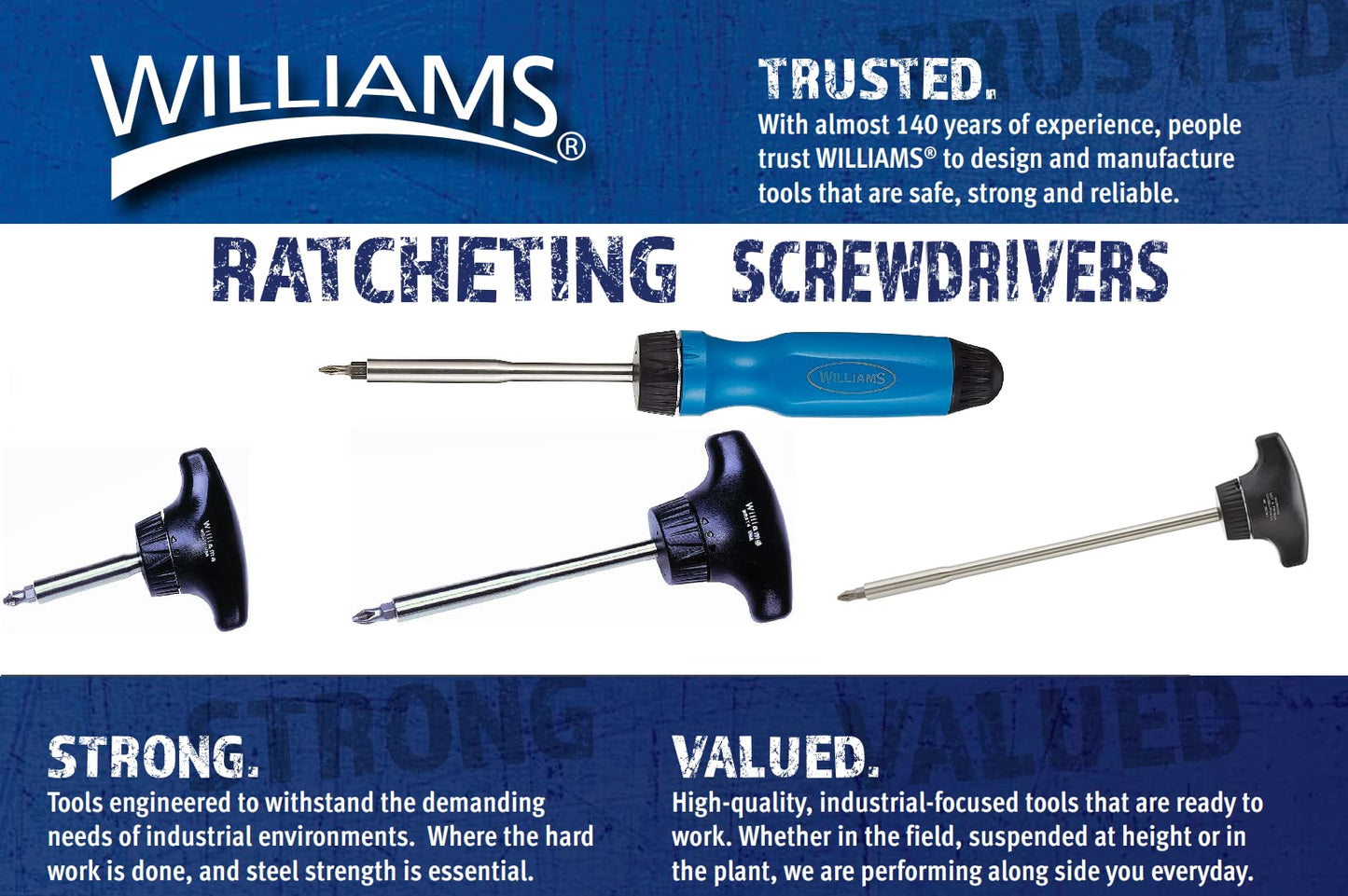 Williams JHWWRS-1 Magnetic Multi-bit Ratcheting Screwdriver, 9-Inch
