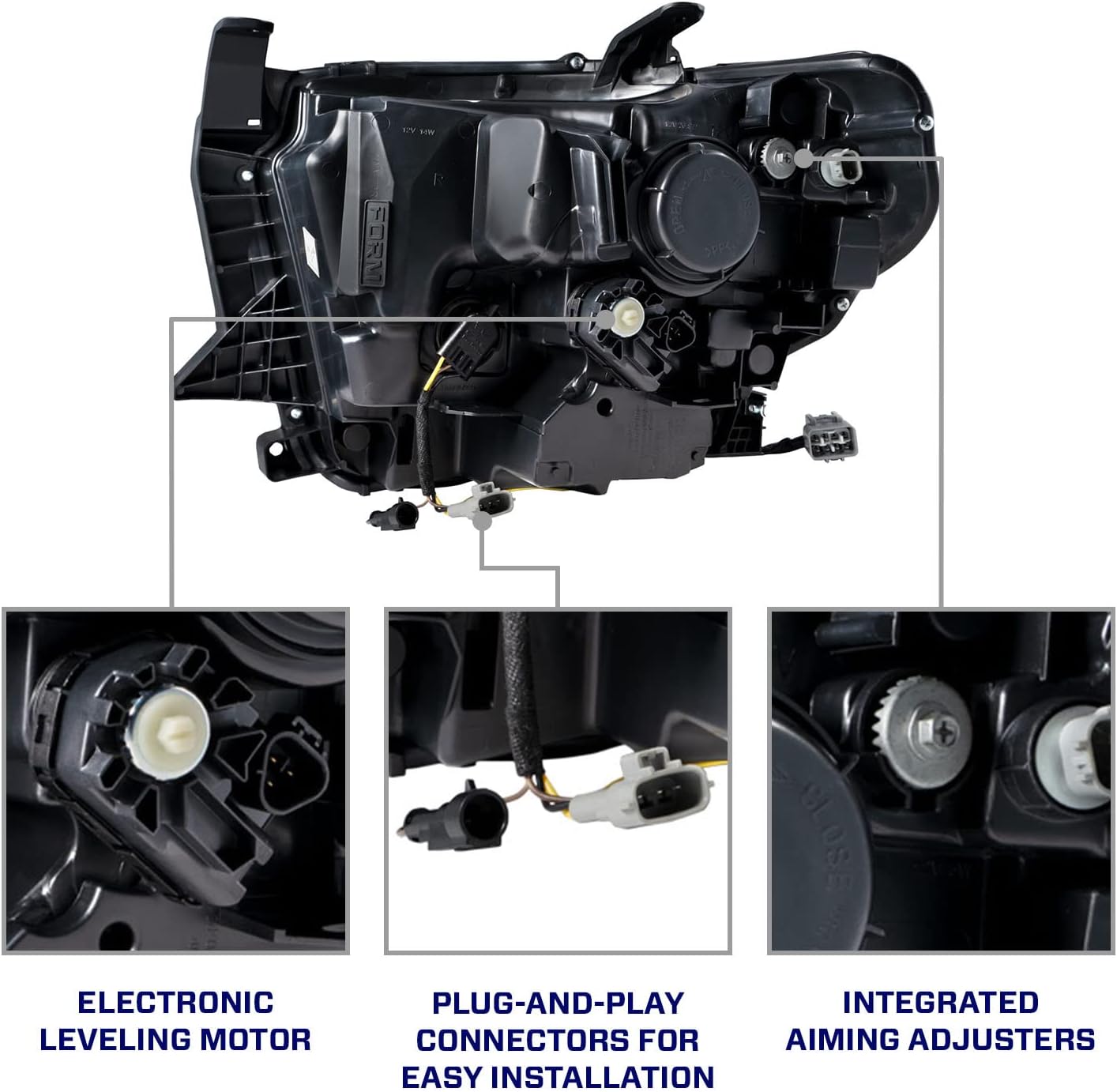 Sequential LED Reflector Headlights compatible with Toyota Tundra 2014-2021 (pair)