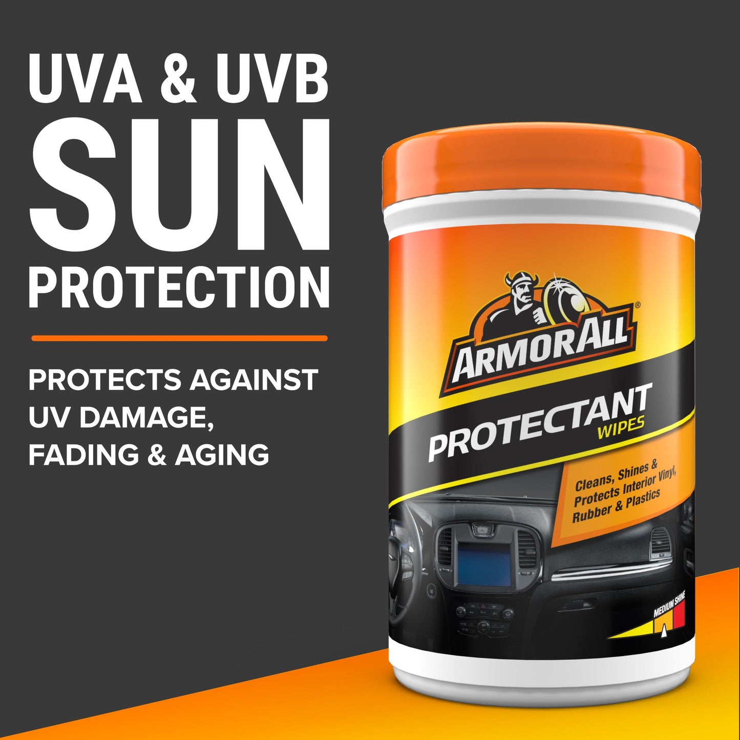 Armor All Car Interior Protectant Wipes, 90 Count Canister, UV Protectant for Vinyl, Rubber, Plastic, Trim and Dashboards