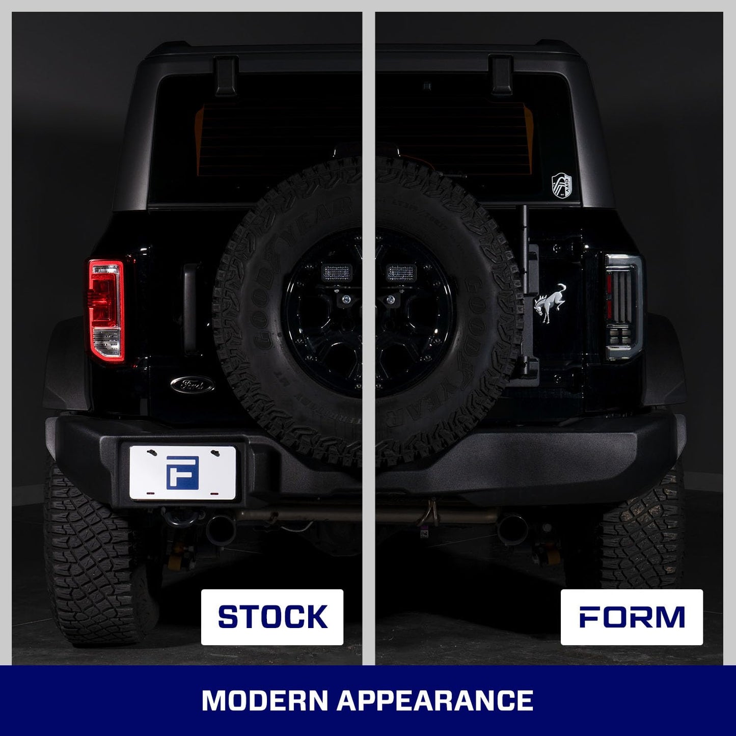 LED Tail Lights compatible with Ford Bronco 2021-2025 (pair), Smoked