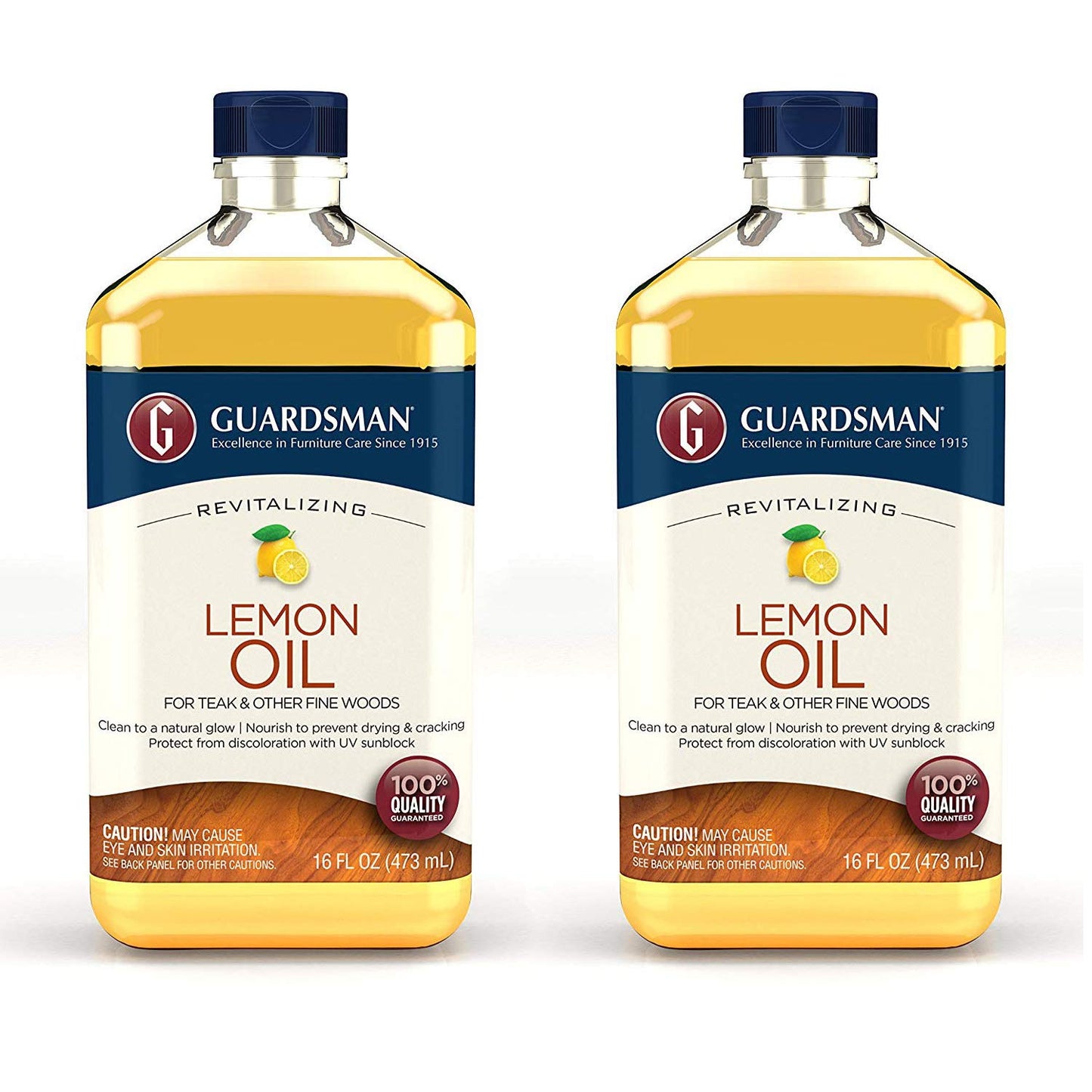 Guardsman Revitalizing Lemon Oil | Teak Oil Protects and Cleans Outdoor and Indoor Wood Furniture, Lemon Scent, 16 Fluid Ounces