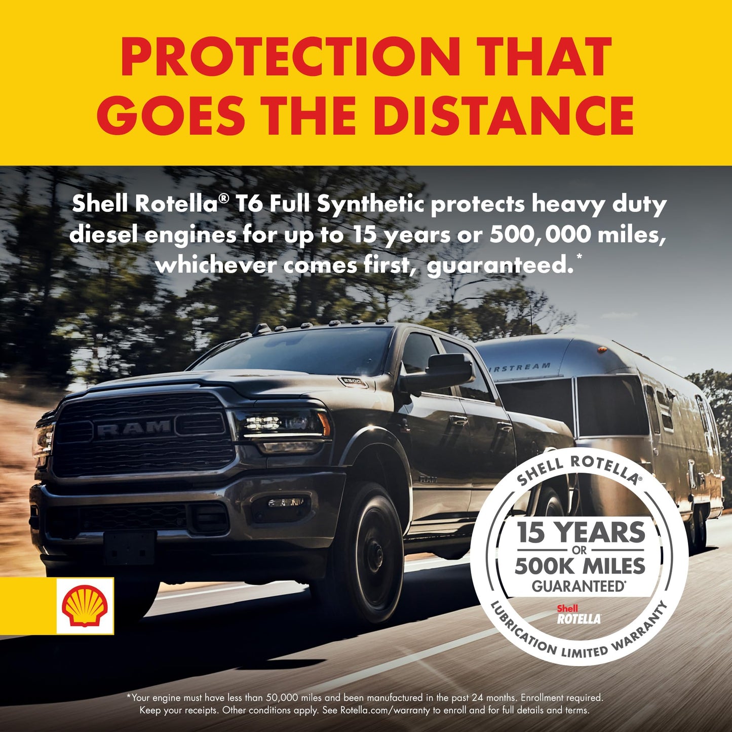 Shell Rotella T6 Full Synthetic 15W-40 Motor Oil, 1 Gallon (3 Pack)