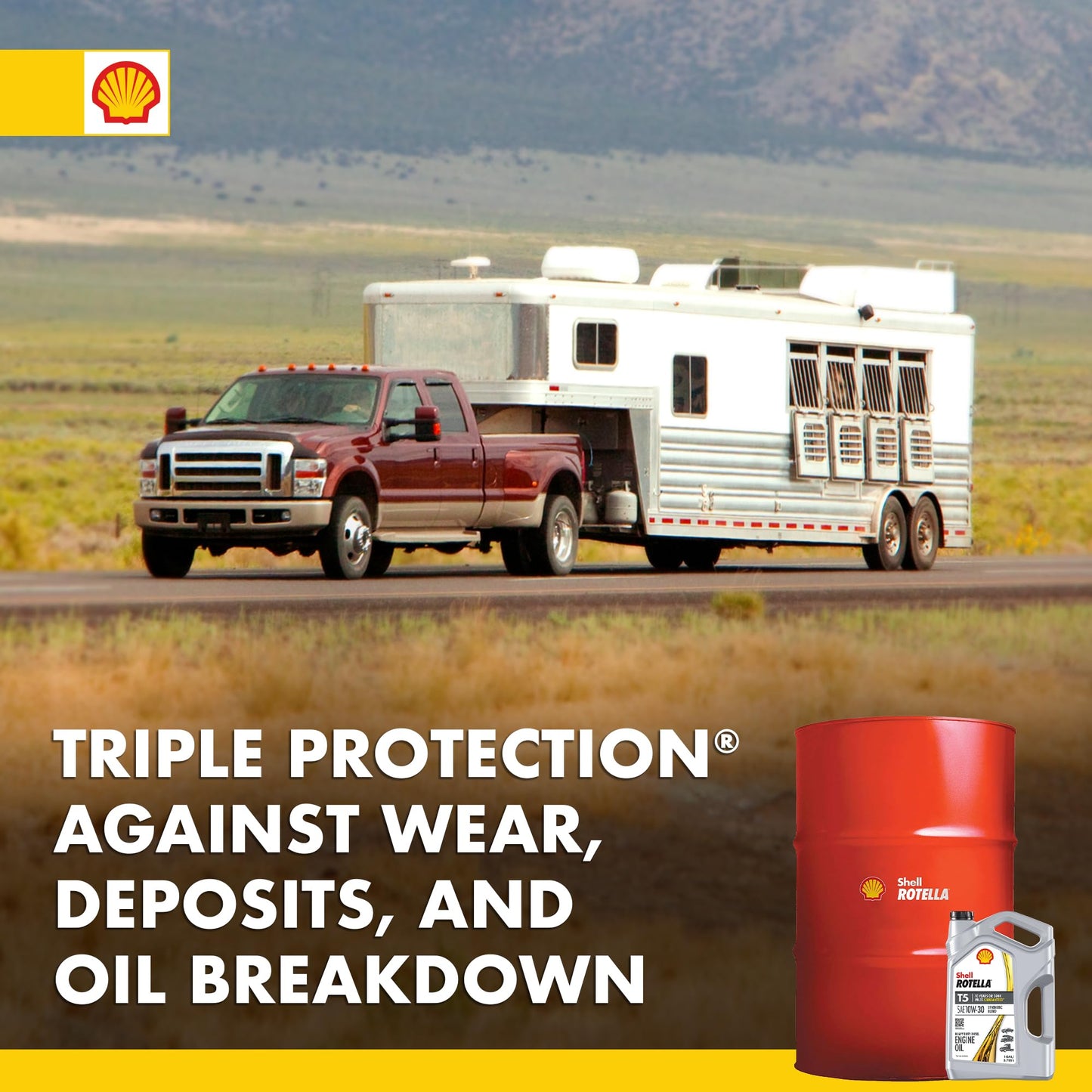Shell Rotella T5 Synthetic Blend 15W-40 Motor Oil, 1 Gallon (3 Pack)