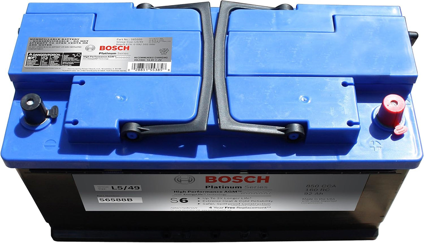 BOSCH S6588B S6 Flat Plate AGM Battery